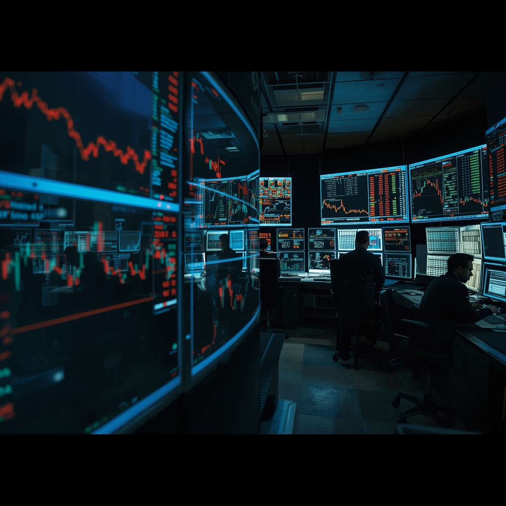 Trading floor showing oil spike and volatile cross-asset markets