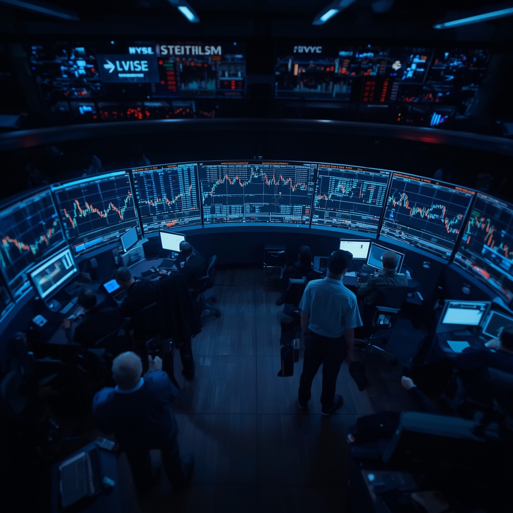 Trading desk showing market gains concentrated in a few tech stocks