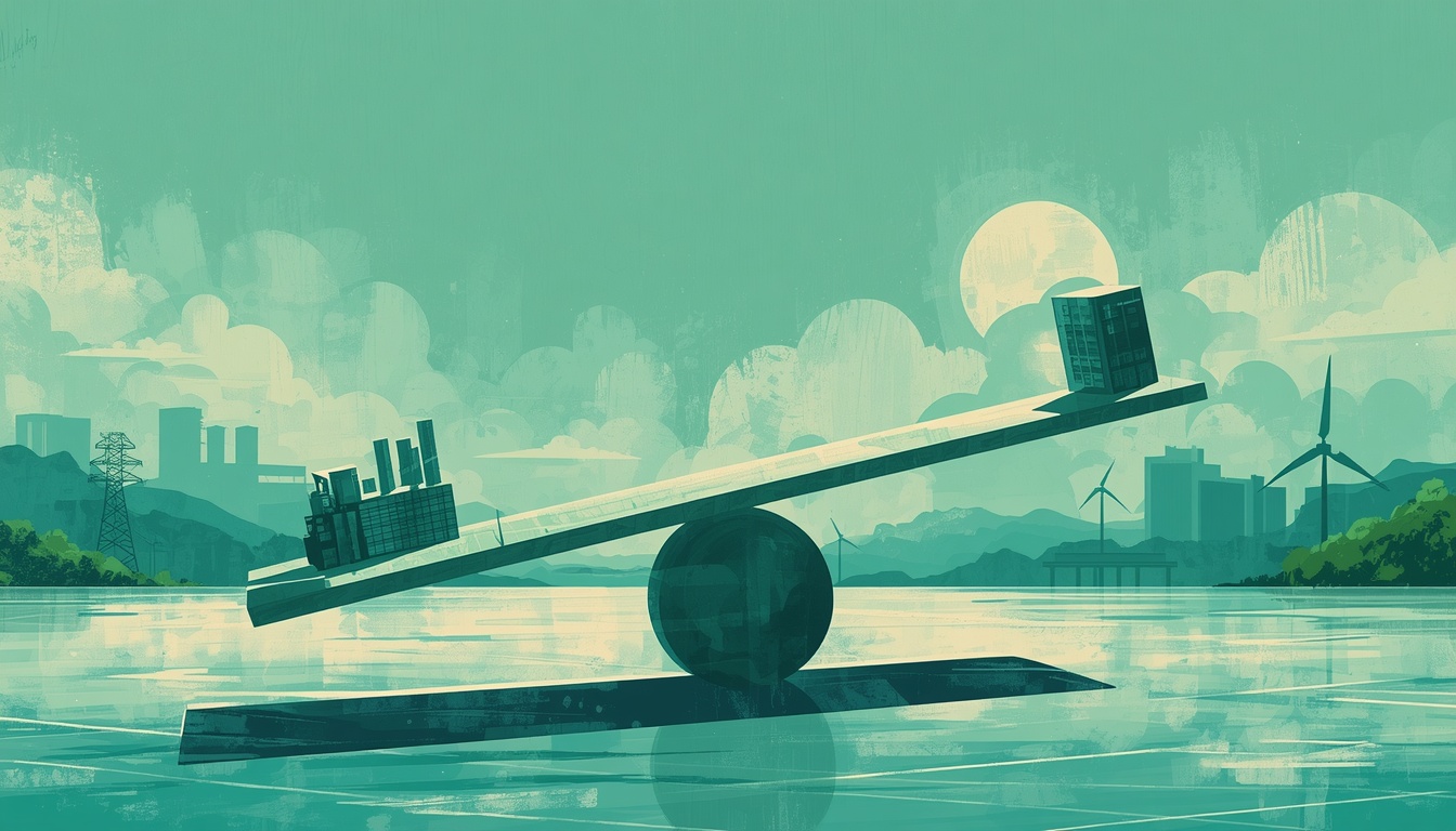 Illustration of a silicon wafer balancing AI infrastructure and supply chain risk