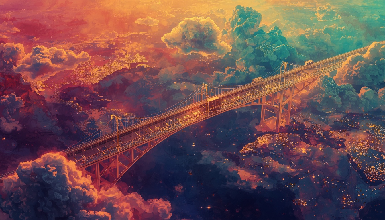 Stylized semiconductor bridge symbolizing market concentration risk