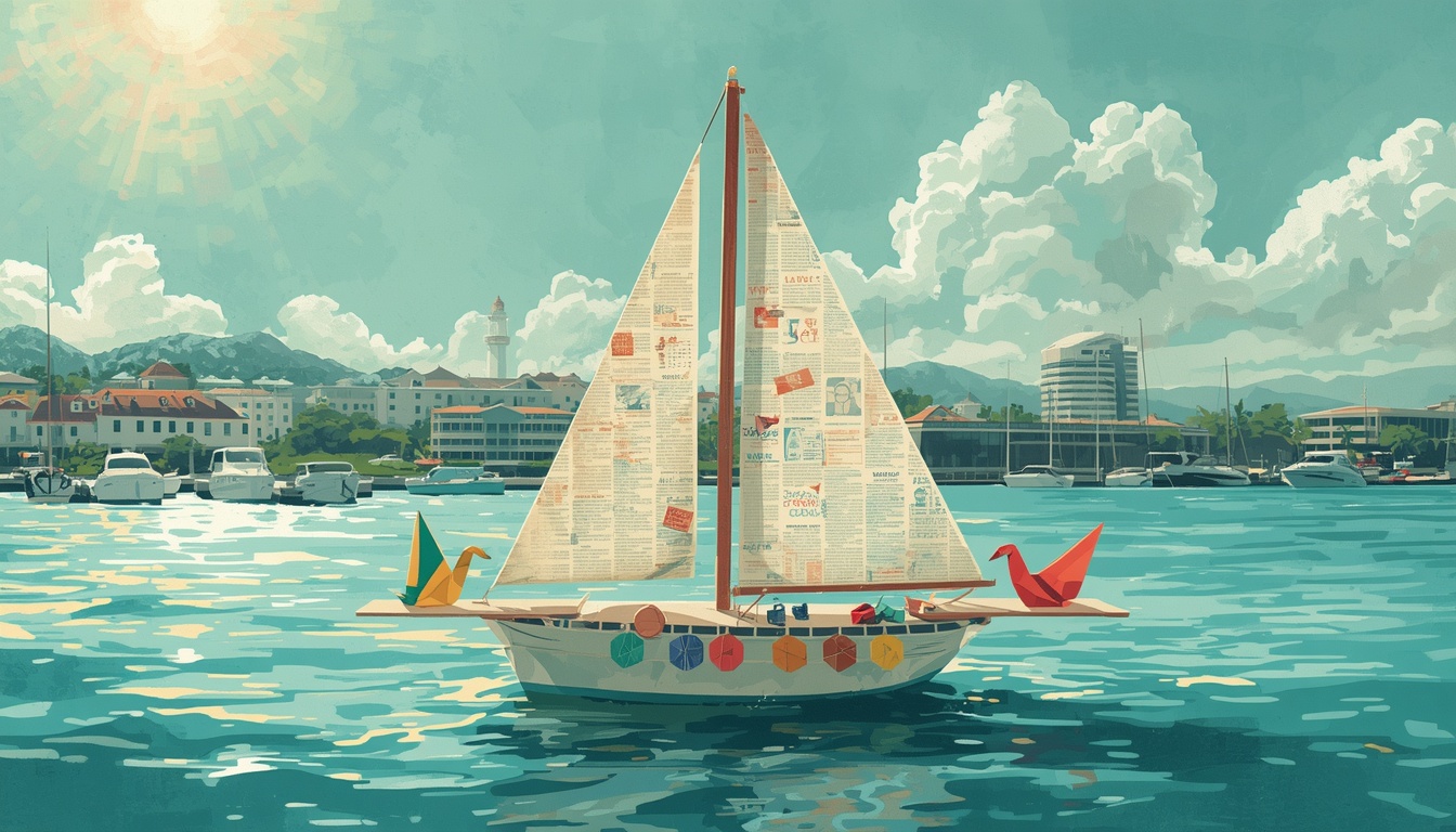 Calendar sailboat balancing market headlines at quarter end