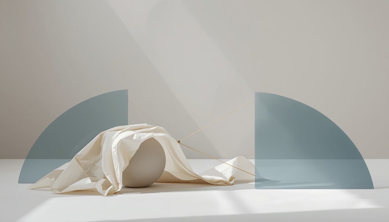 Abstract paper and glass installation showing cost pressure transmitting through fragile layers.