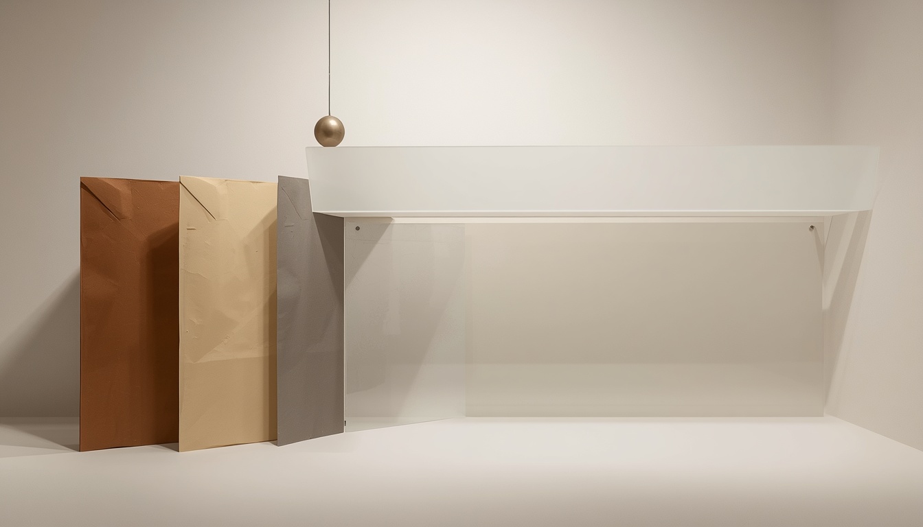 Symbolic paper and glass installation showing policy pressure on future cash flows.